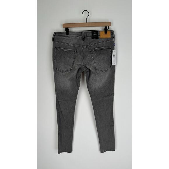 ADPT Mens Grey Denim Spray On Skinny Fit Jeans Distressed Heavy Rips Size 34x32 - Picture 5 of 10